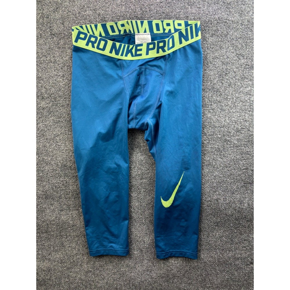 Nike Pro Compression Leggings Womens Medium Blue Dri-FIT Capri Tight Workout